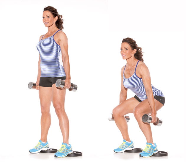 Elevated-Dumbbel-Squat None