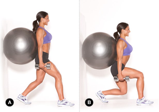 Image placeholder title Wall lunge with stability ball for next-level glutes