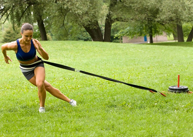 Outdoor outlet workout sled