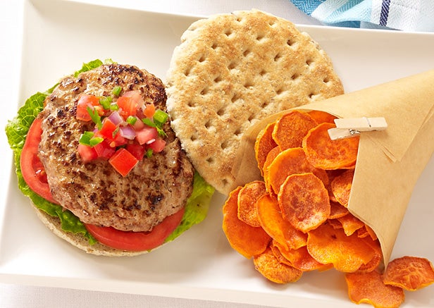 TurkeyBurgerSweetPotatoChips616x437 None