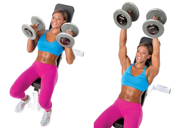 Incline bench neutral-grip dumbbell press for sexy shoulders in 5 moves