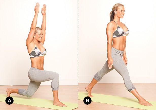 Image placeholder title Flowing Warrior 1 yoga move for better glutes