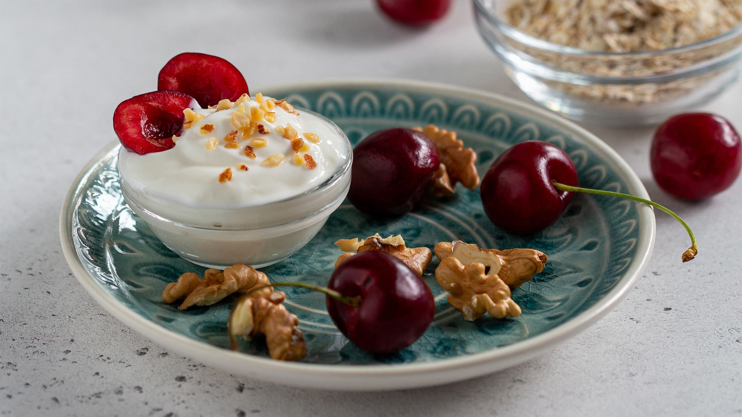 Yogurt with Cherries and Walnuts Post-Workout Snack
