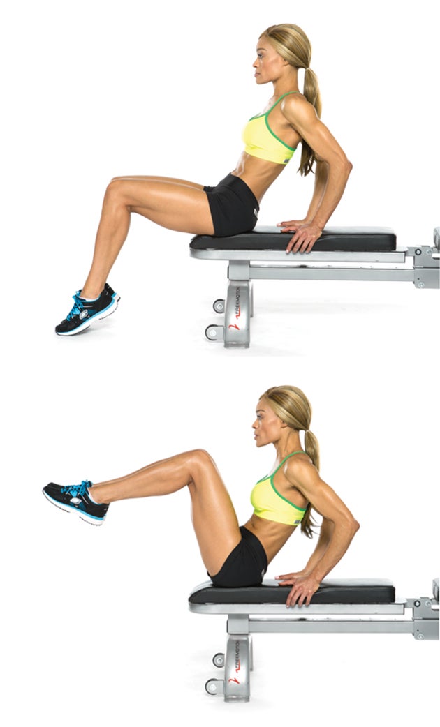 V-Up Off Bench Alicia Marie performing a bench V-Up