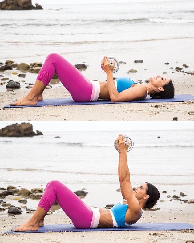 Press and Crunch Press and crunch total body dumbbell workout