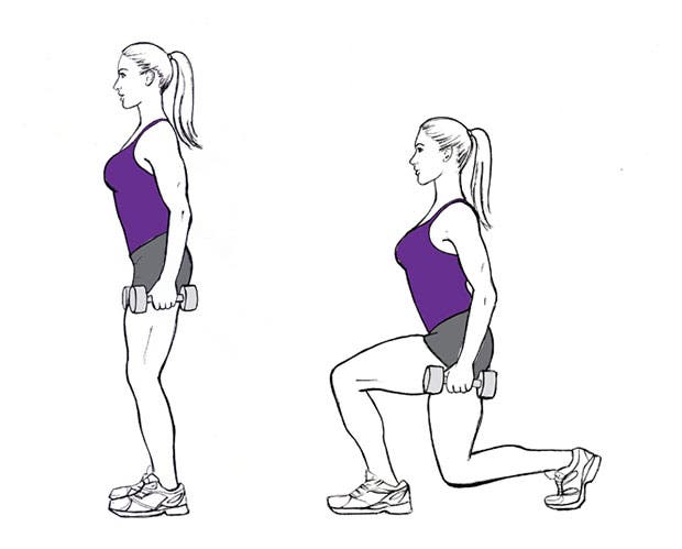 Dumbbell-Lunge None