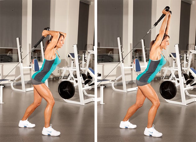 triceps Extension exercise, Woman workout fitness, aerobic and