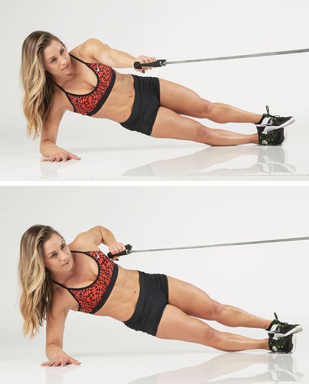 Side-Plank-With-Band-Row None