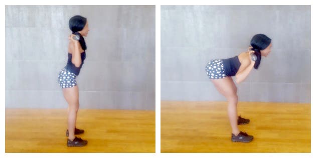 Barbell good morning workout for glute-ham tie-in