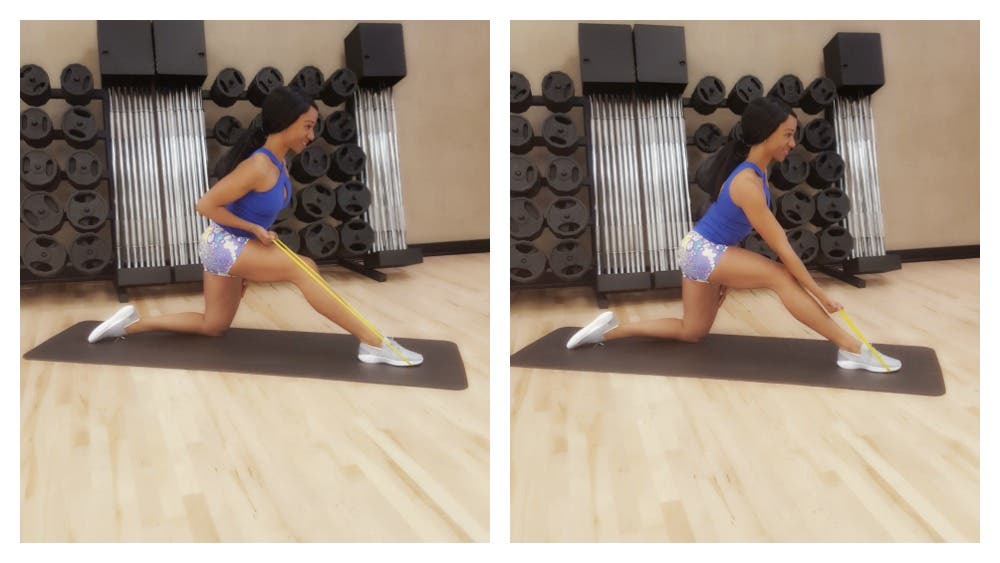 Band one-hand back row at home workout