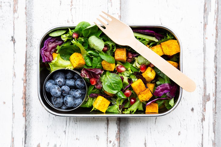 Meal Prep Salad Meal prepped salad and fruit