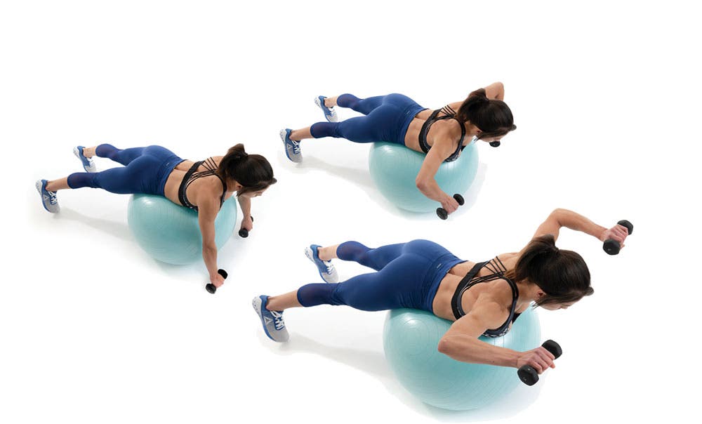 Stability-Ball Wide Row and Rotation