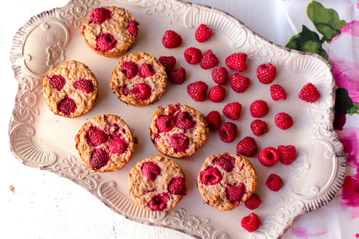 Baked Raspberry Bars HR baked raspberry oatmeal muffins