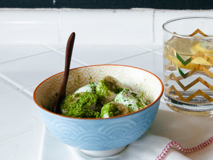 matcha avocado soft serve with bee pollen None