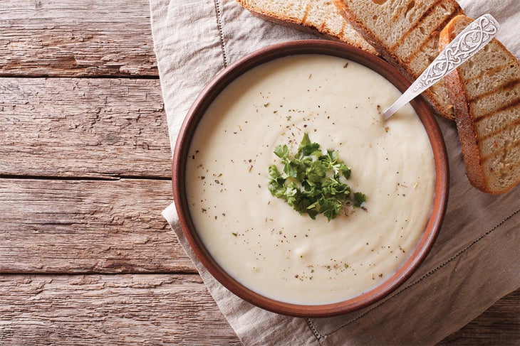 Creamy Soup Roasted Cauliflower Tahini Soup Recipe