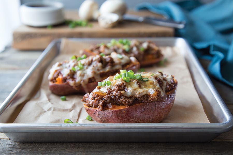 Barbecue turkey mushroom potato recipe