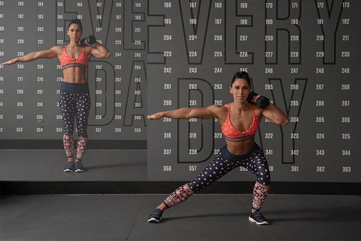 Barbell Lunge Dumbbell Lateral Lunge