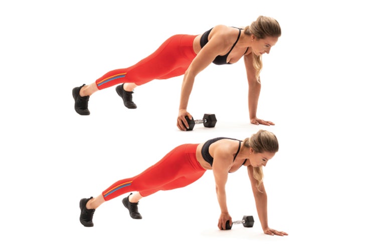 IMG 2 Dumbbell slide plank exercise Tabata Workout