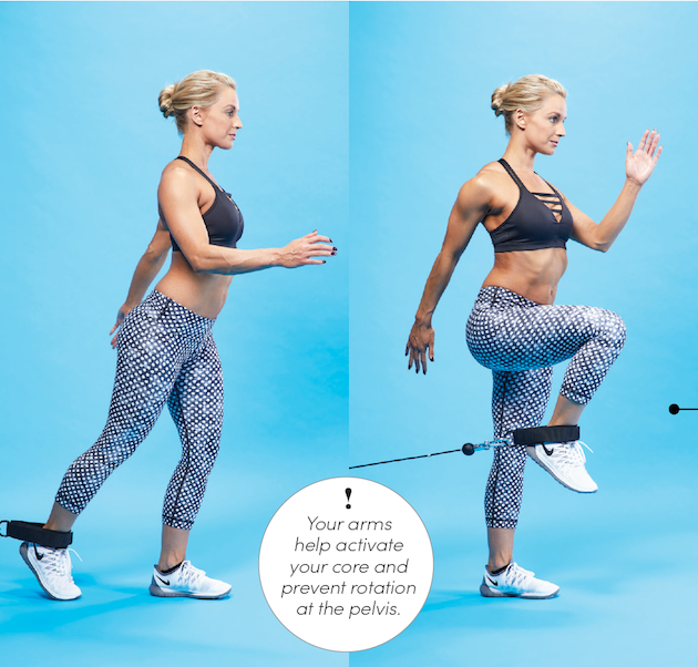 Standing Single-Legged Knee Drive Standing Single-Legged Knee Drive
