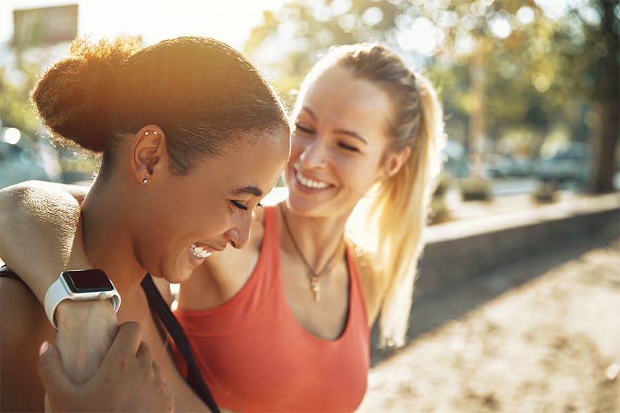 Support Fit women supporting each other
