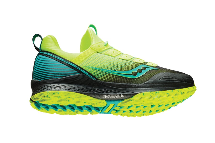 Saucony men's everun mad river trail running shoes outlet - citron/black