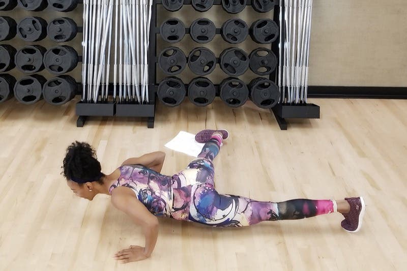 push up with leg slide