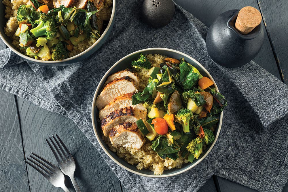 Roasted chicken and quinoa