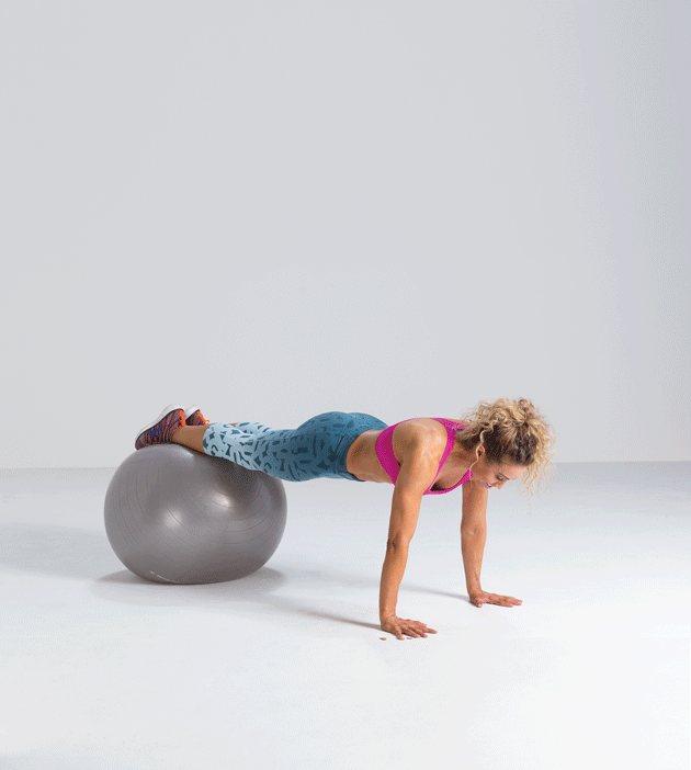 Stability-Ball-V-Up-and-Balance Total body hourglass with v-up workout for women