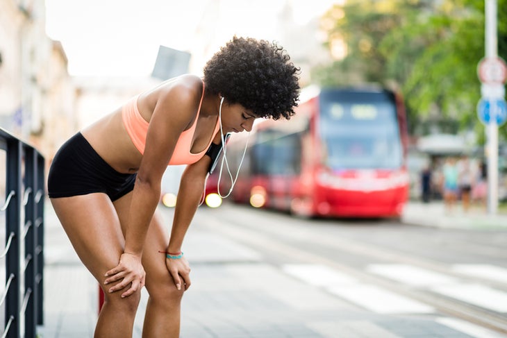 overtraining-erin-stern Woman overtrained on a run