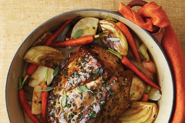 Pork meal Roasted Pork with Turnips, Cabbage and Apples