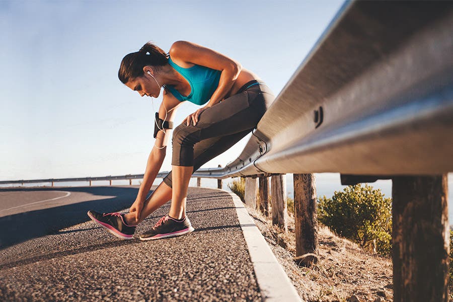 Ask the Professor Woman exercising outdoors ankle injury