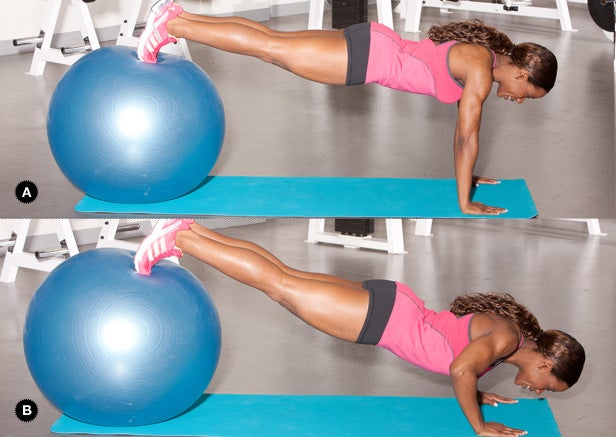 Image placeholder title Stability Ball Push-Up with Hip Extension
