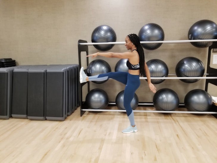 Reverse Lunge Front Kick B reverse lunge front kick