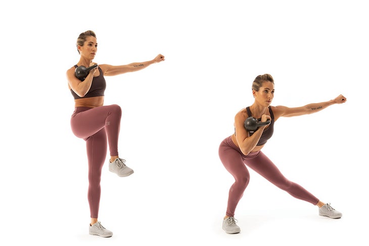 Knee-Up Lateral Lunge Image Knee-Up Lateral Lunge