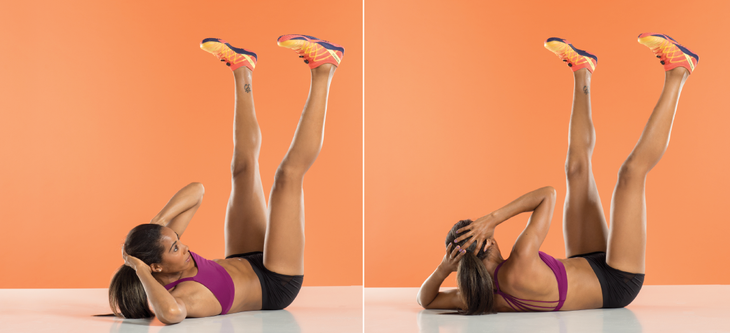 Twisted Split Leg Crunch Twisting Split-Leg Crunch for Core