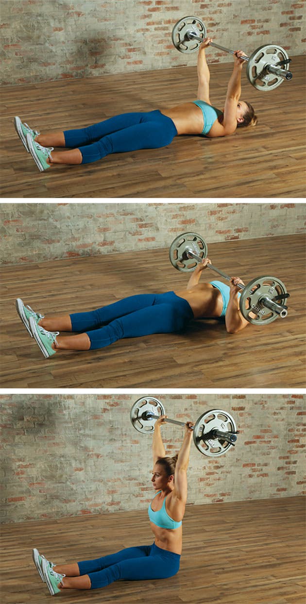 Barbell Press + Zombie Sit-Up - Anti-Aging Workout