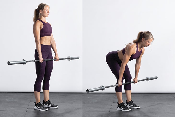 Hinge Deadlift with barbell
