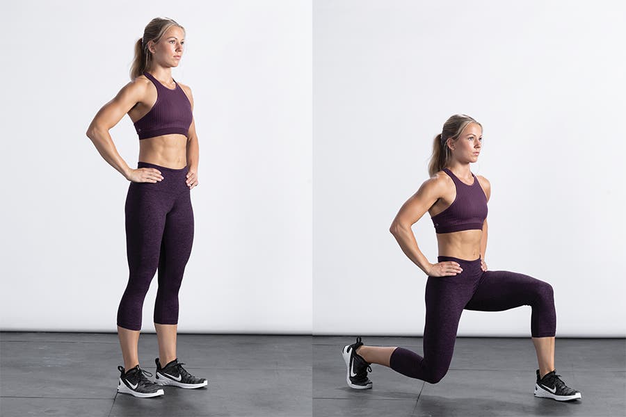 Forward bodyweight lunge