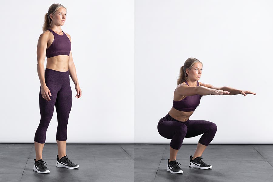 Woman air squat