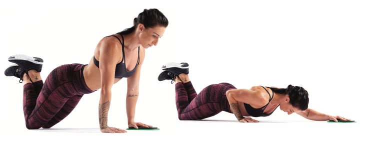 Alernating-Arm-Push-Up Alternating One-Arm Push-Up with Valslide