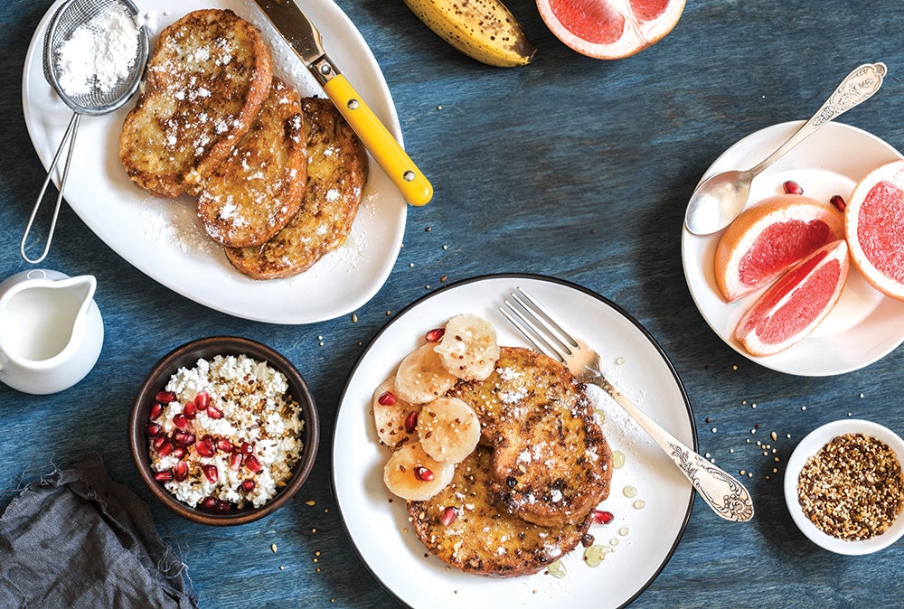 Carb Cycling for Fat Loss - spread of healthy breakfast food items