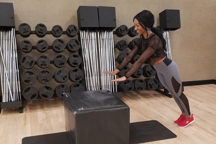 Plyo-Box Pop Push Ups (B) None