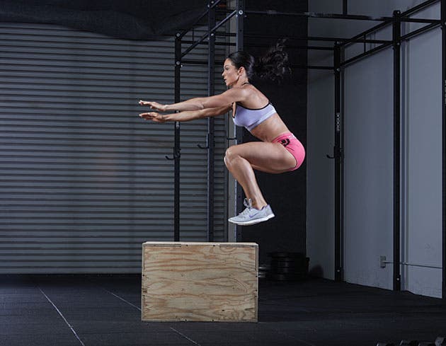 Box jump workout part of total body HIIT ladder workout