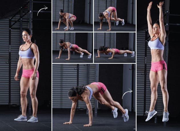 Burpee workout part of total body HIIT ladder workout