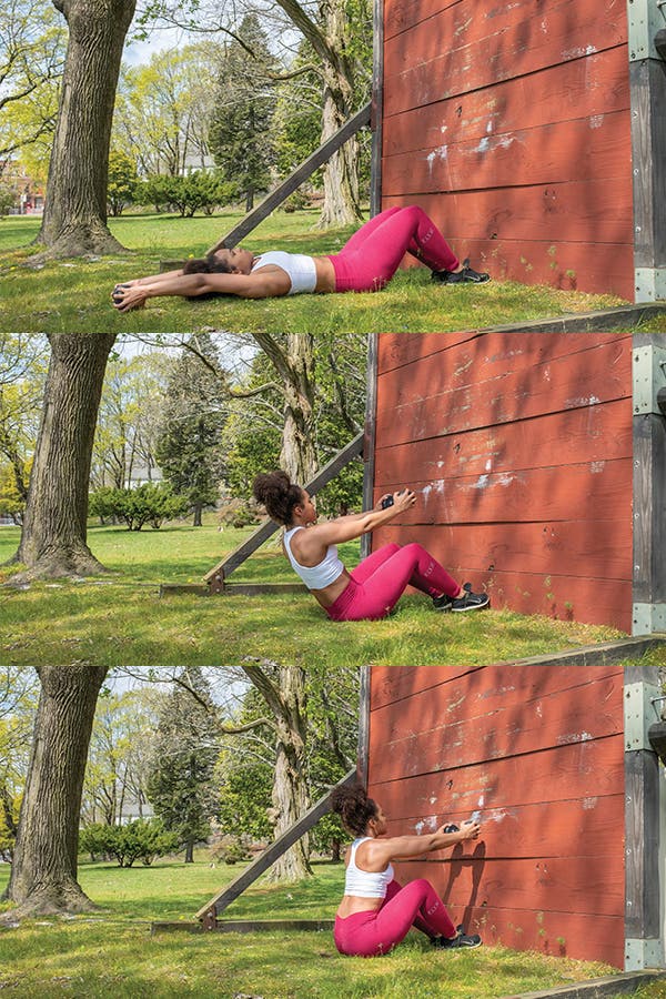 Weighted Sit-Up to Wall Touch