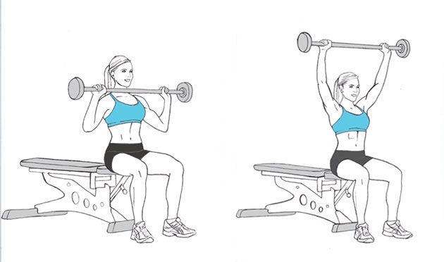 Seated-Barbell-Press seated barbell press shoulder exercise
