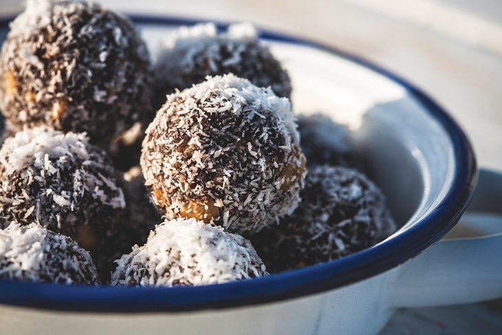 Chai Balls Energy Balls with Coconut flakes