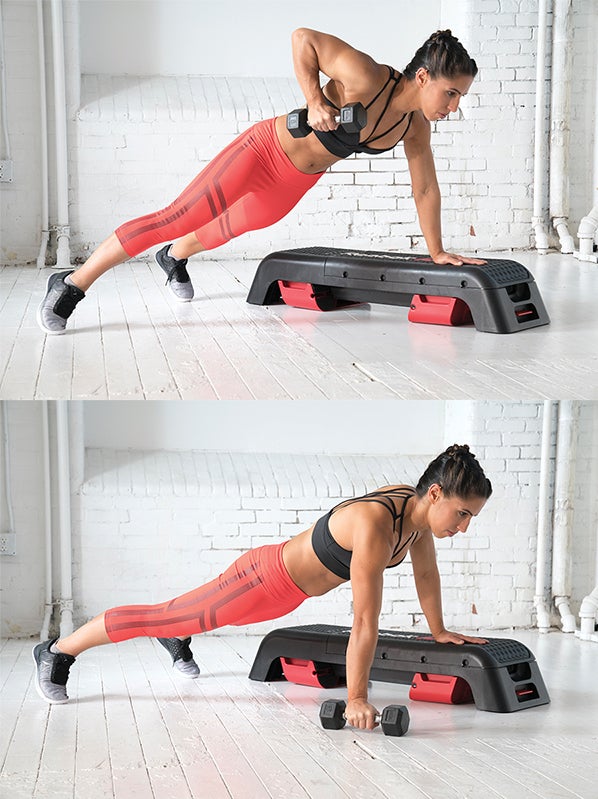 Dumbbell Renegade Row Dumbbell Renegade Row with Step
