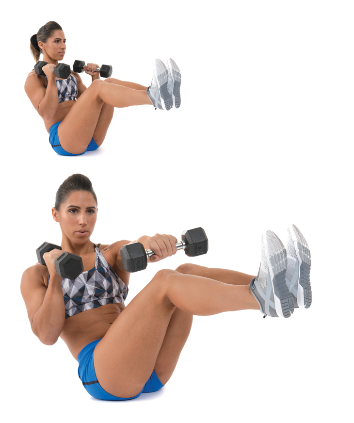 Dumbbell Sitting Cross Jab Dumbbell Sitting Cross Jab - Ladder Workout