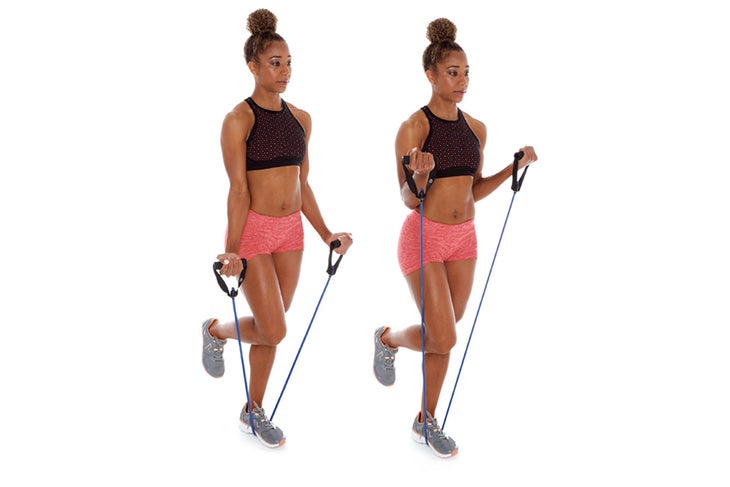 One-Legged Biceps Curl One-Legged Biceps Curl